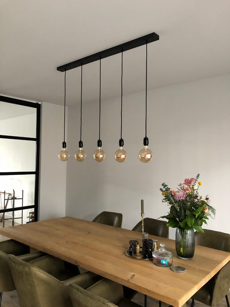 Hanglamp NUMBER FIVE met zwarte fittingen | Excl. lichtbron