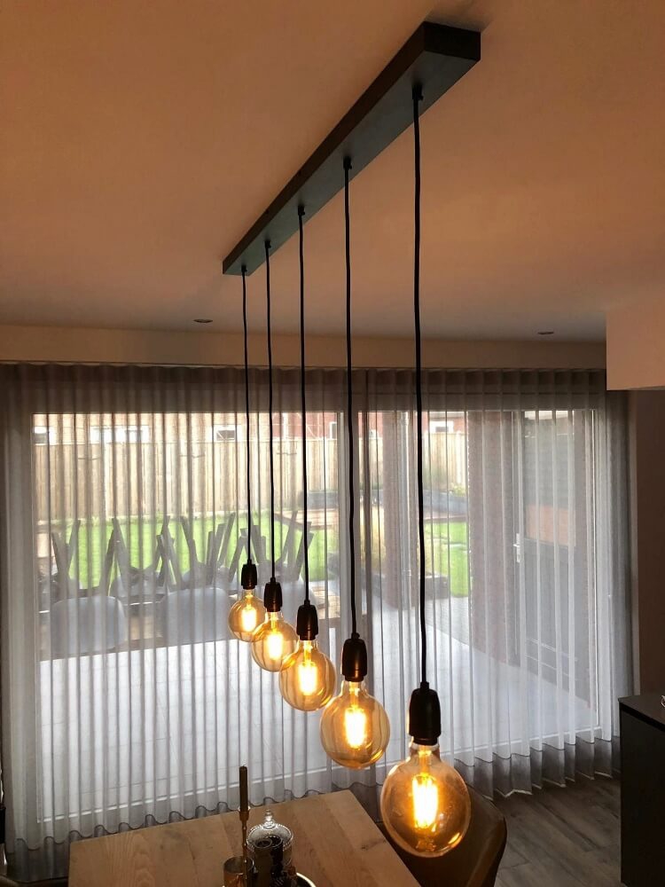 Hanglamp NUMBER FIVE met zwarte fittingen | Excl. lichtbron