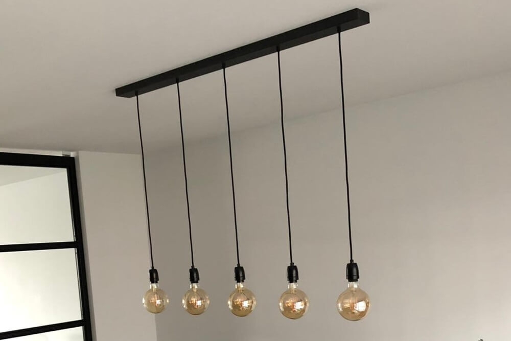 Hanglamp NUMBER FIVE met zwarte fittingen | Excl. lichtbron
