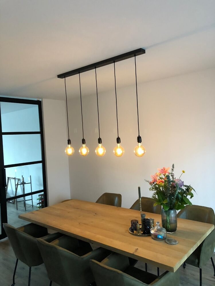 Hanglamp NUMBER FIVE met zwarte fittingen | Excl. lichtbron