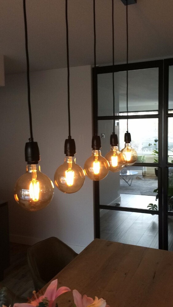 Hanglamp NUMBER FIVE met zwarte fittingen | Excl. lichtbron