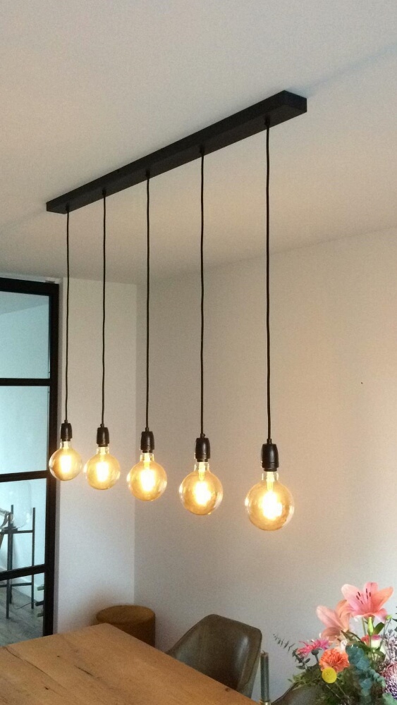 Hanglamp NUMBER FIVE met zwarte fittingen | Excl. lichtbron