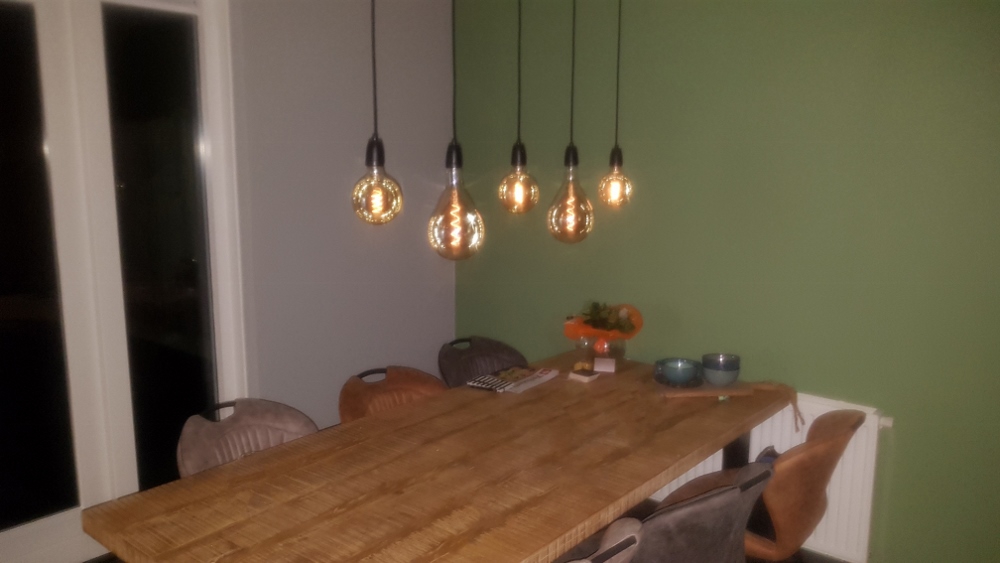 Hanglamp NUMBER FIVE met zwarte fittingen | Excl. lichtbron