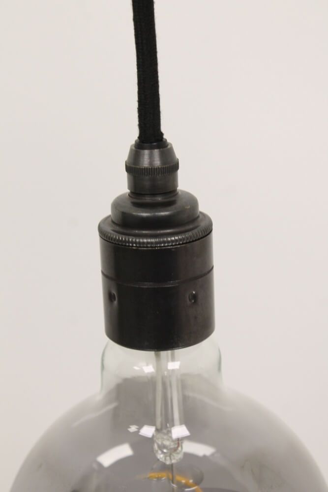 Hanglamp NUMBER THREE zwart | 3 dimbare globes SMOKE 125mm
