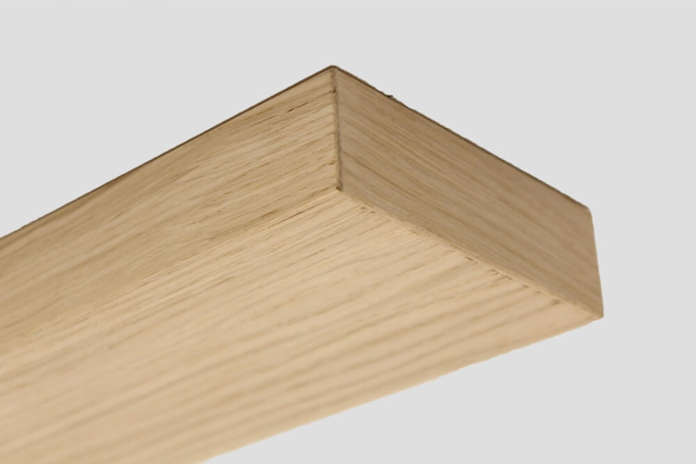 Houten plafondbalk voor lampen 100 cm | Natuurlijk eiken