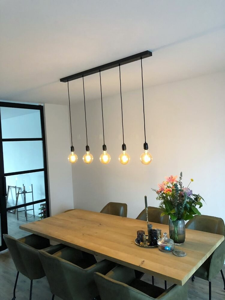 Stalen plafondbalk BASIC LINE voor lampen 100 x 9 cm | Zwart