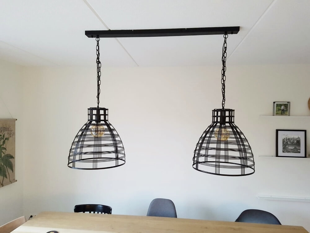 Stalen plafondbalk BASIC LINE voor lampen 100 x 9 cm | Zwart