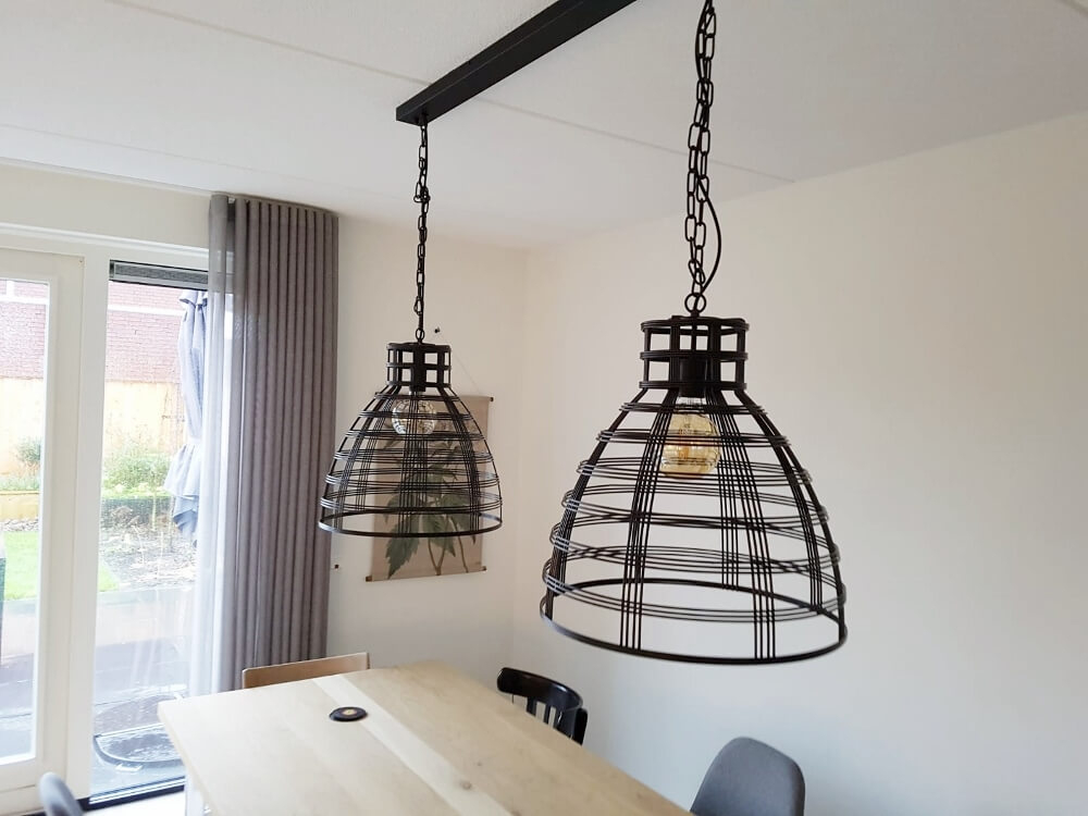Stalen plafondbalk BASIC LINE voor lampen 100 x 9 cm | Zwart