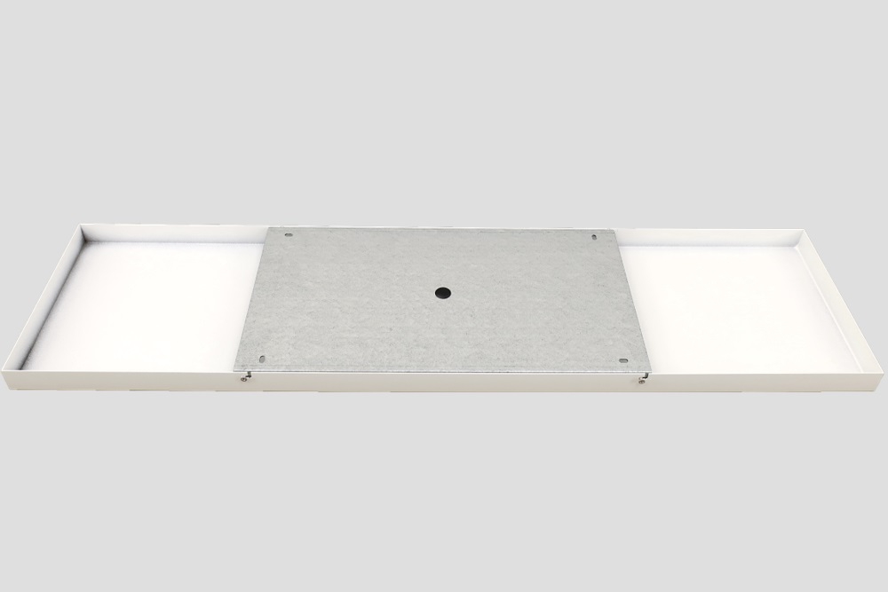 Brede stalen plafondbalk PRO LINE voor lampen 130 x 25 cm | Wit
