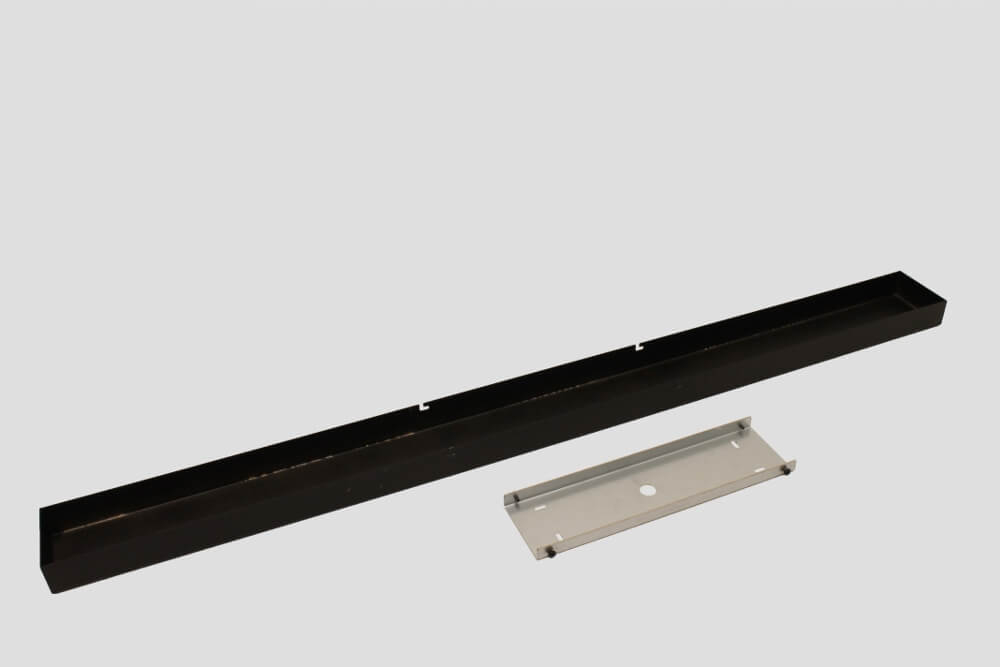 Stalen plafondbalk PRO LINE voor lampen 200 x 8 cm | Zwart