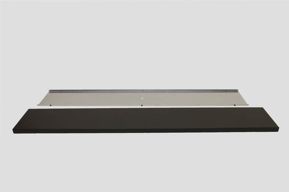 Brede stalen plafondbalk PRO LINE voor lampen 130 x 25 cm | Zwart
