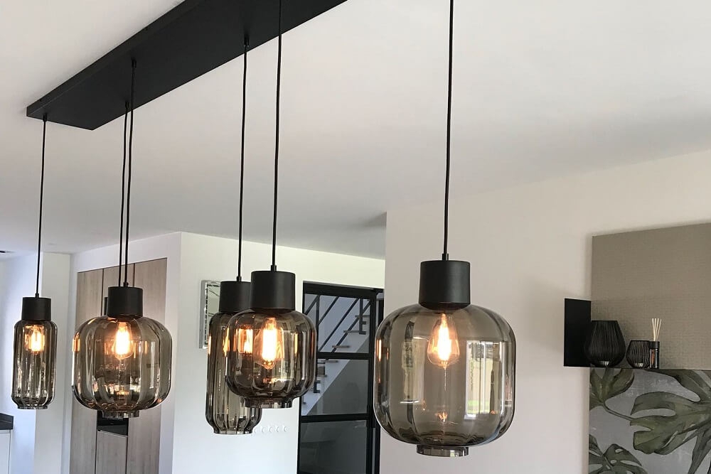 Brede stalen plafondbalk PRO LINE voor lampen 100 x 25 cm | Wit