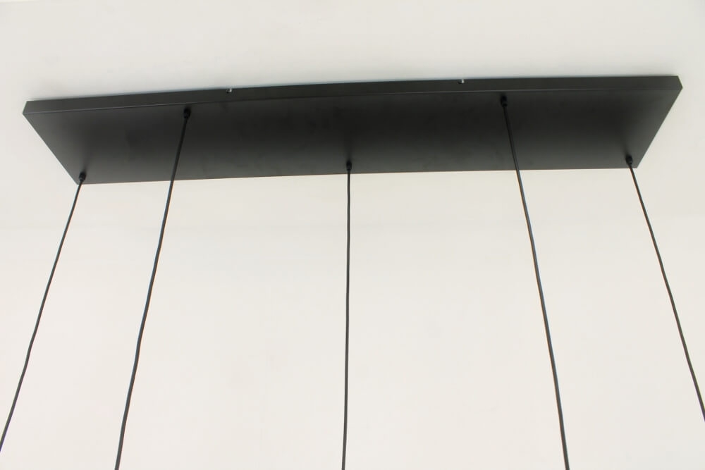 Minimalistische koker hanglamp RUNNY 5-lichts 130x25 cm | Zwart