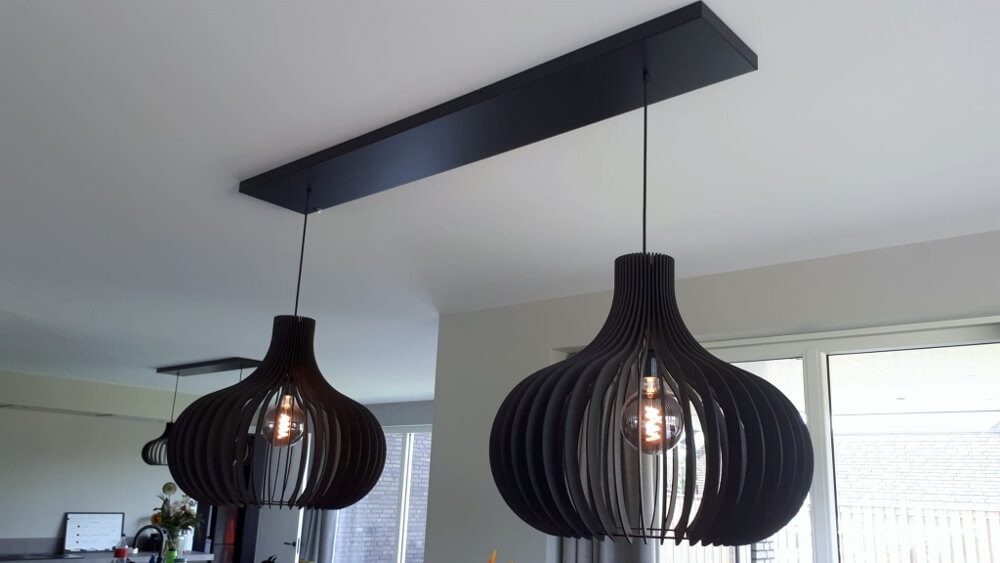 Brede stalen plafondbalk PRO LINE voor lampen 100 x 25 cm | Wit