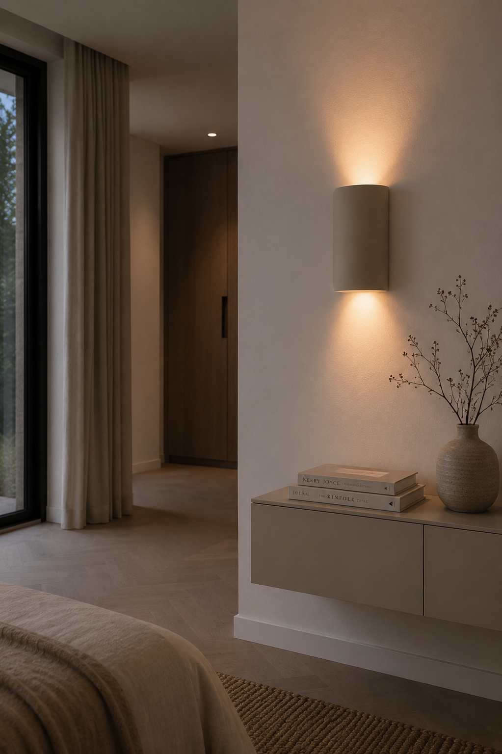 Strakke wandlamp HERA | Zand 