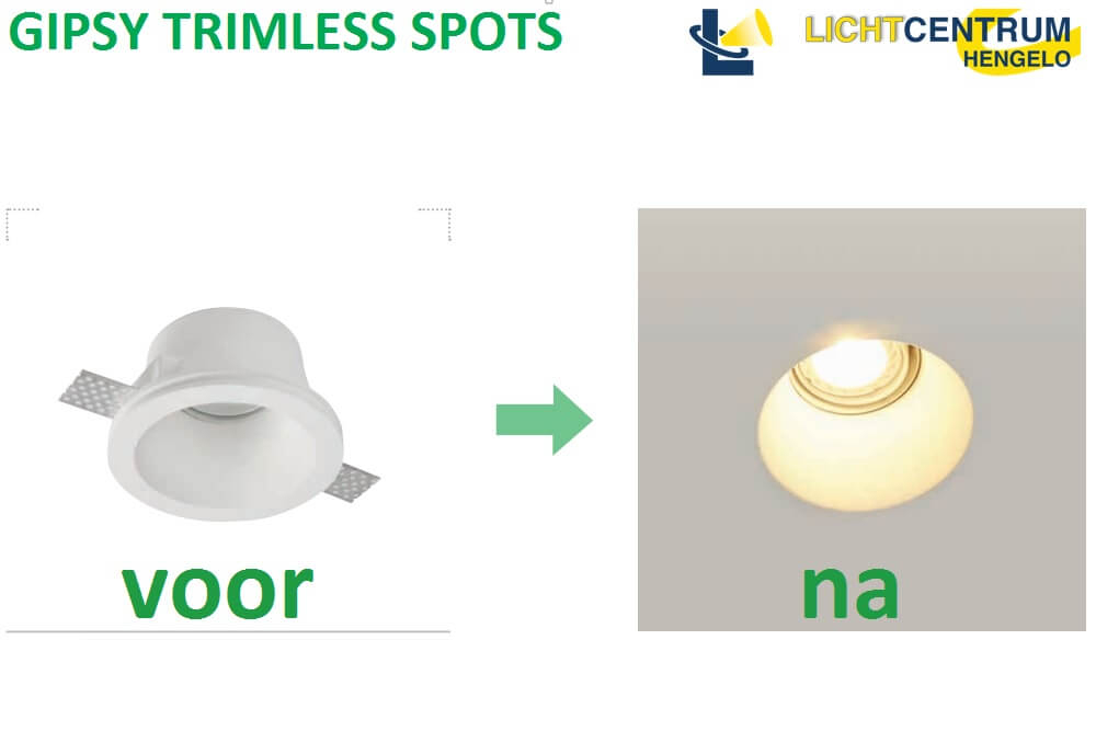 Trimless inbouwspot GIPSY vierkant 2-lichts | Overschilderbaar