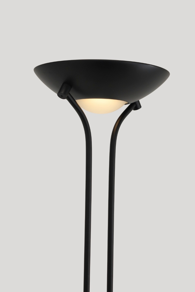 LED vloerlamp uplighter CAMPIONE met leesarm | Zwart