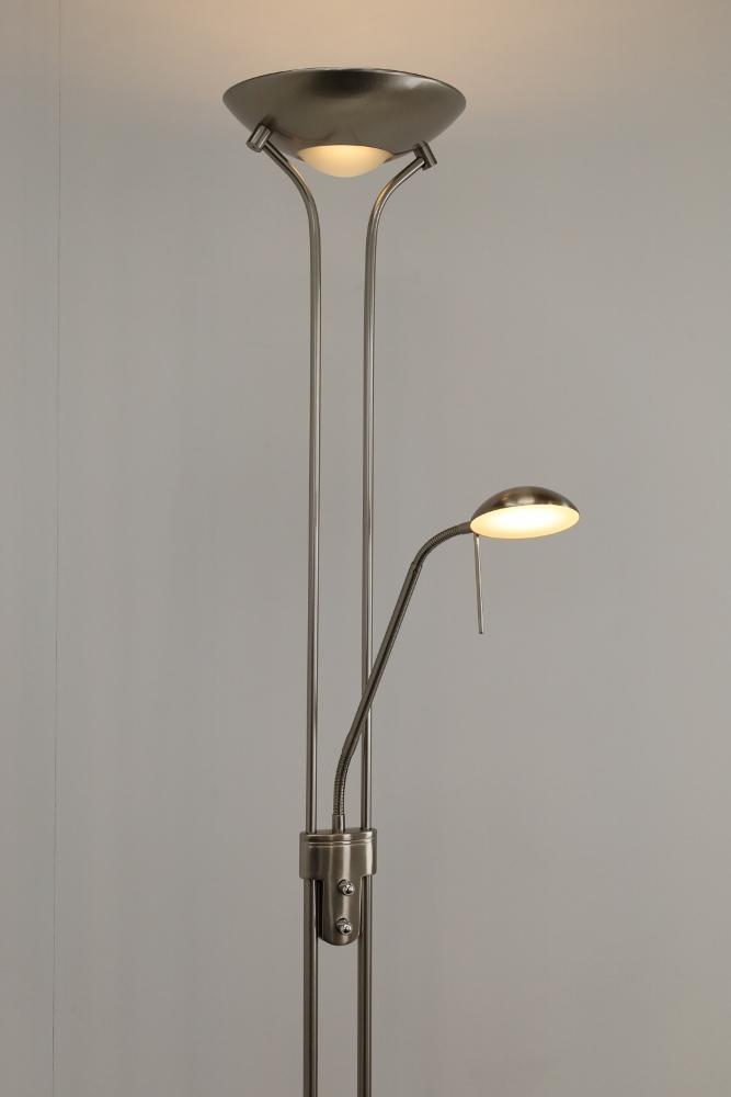 LED vloerlamp uplighter CAMPIONE met leesarm | Staal