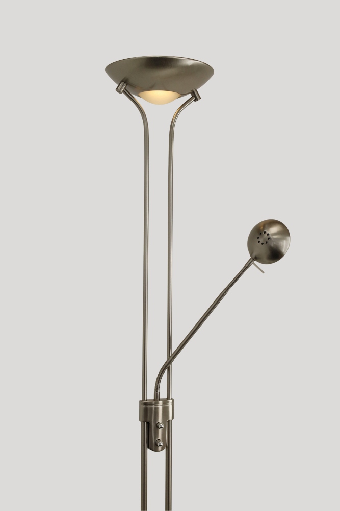 LED vloerlamp uplighter CAMPIONE met leesarm | Staal