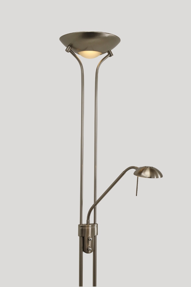 LED vloerlamp uplighter CAMPIONE met leesarm | Staal