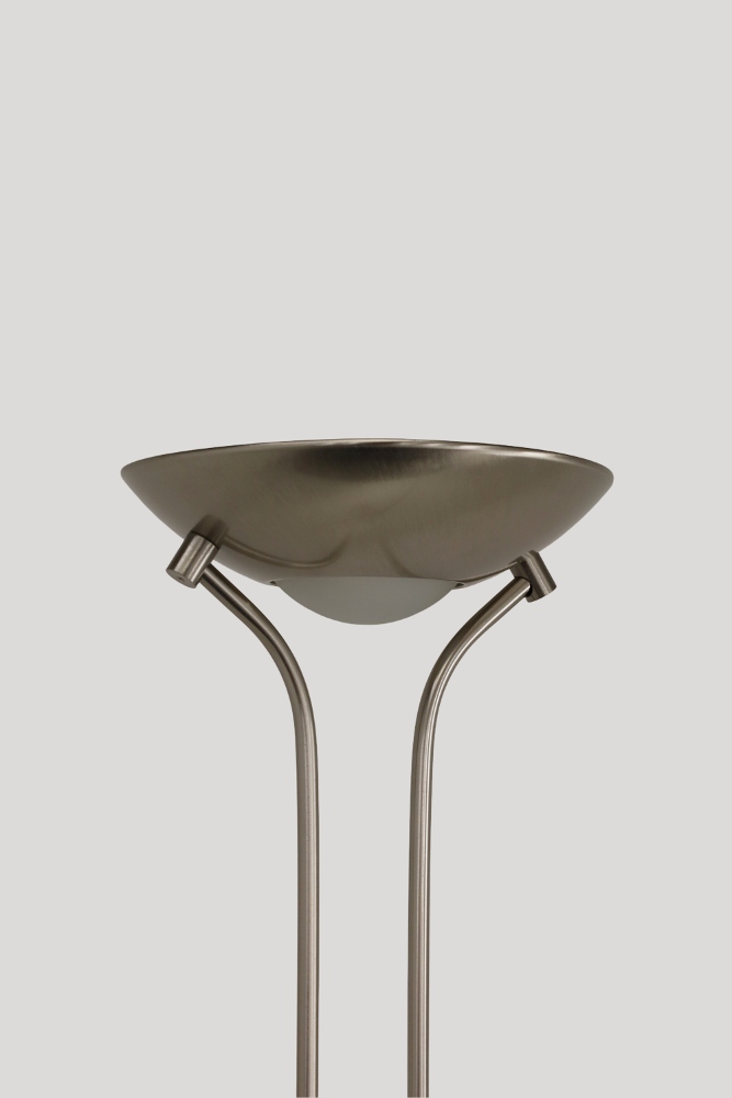 LED vloerlamp uplighter CAMPIONE met leesarm | Staal