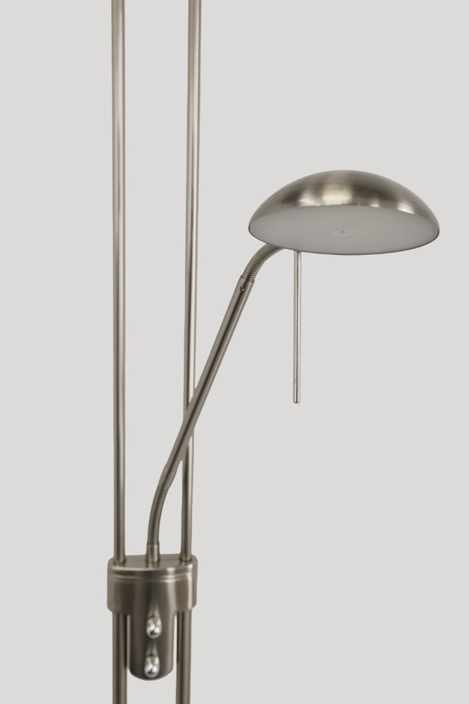 LED vloerlamp uplighter CAMPIONE met leesarm | Staal