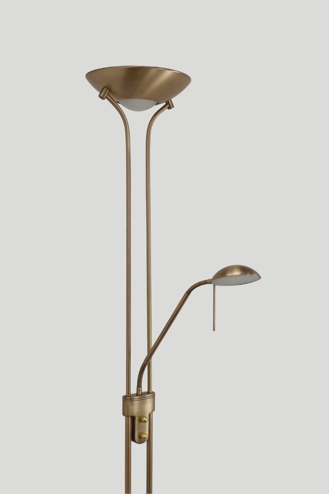 LED vloerlamp uplighter CAMPIONE met leesarm | Brons