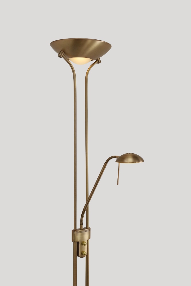 LED vloerlamp uplighter CAMPIONE met leesarm | Brons
