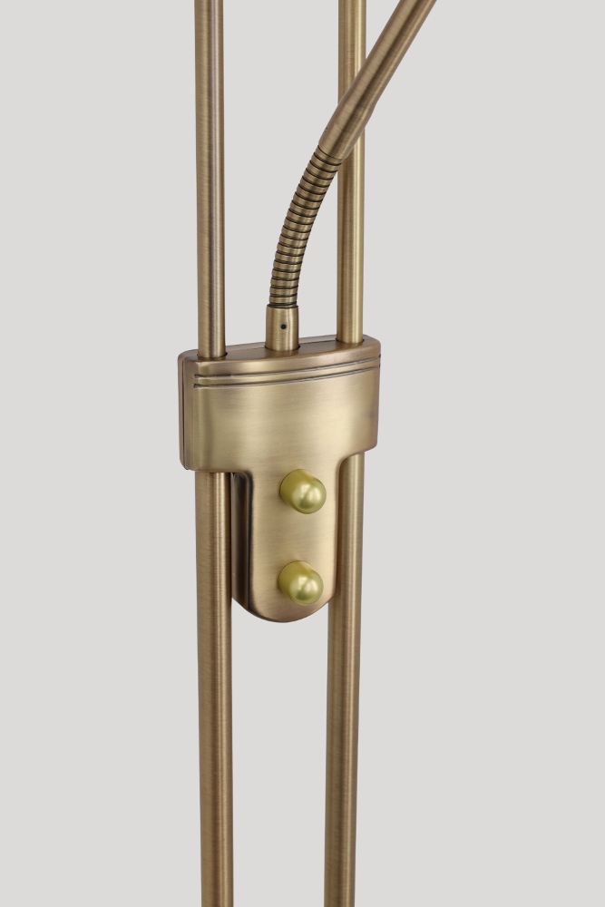 LED vloerlamp uplighter CAMPIONE met leesarm | Brons