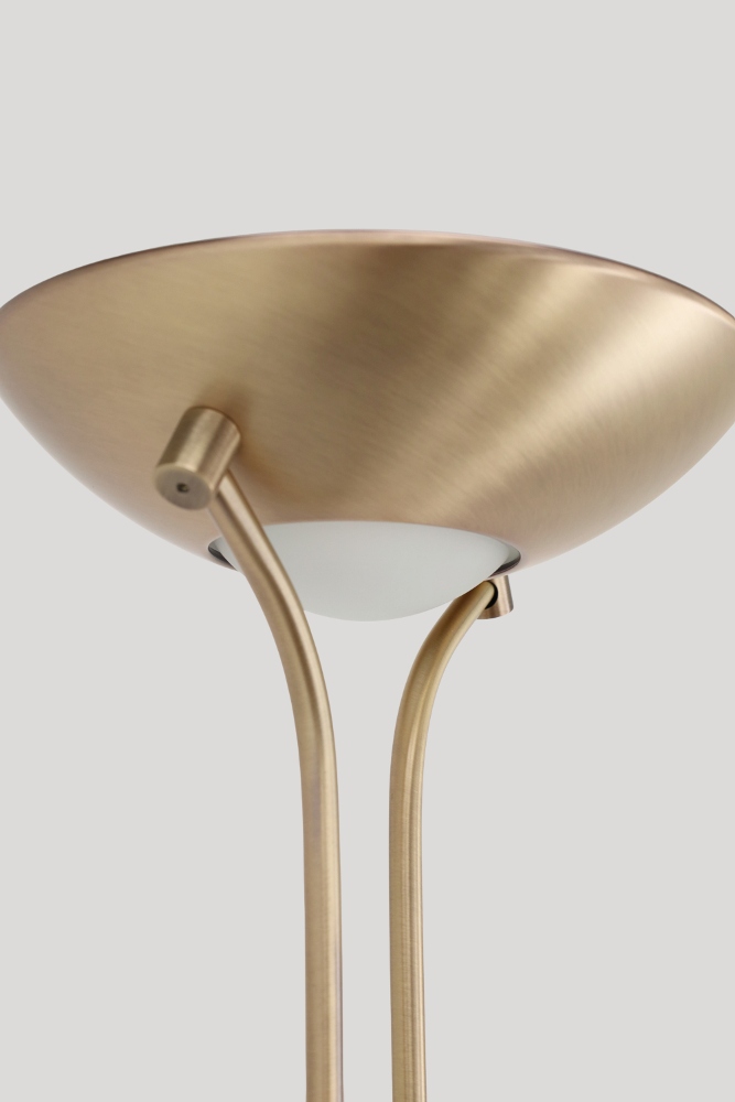 LED vloerlamp uplighter CAMPIONE met leesarm | Brons